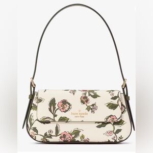 Kate Spade Madison Forest Blooms Floral Small Flap Shoulder Bag, Meringue NWT